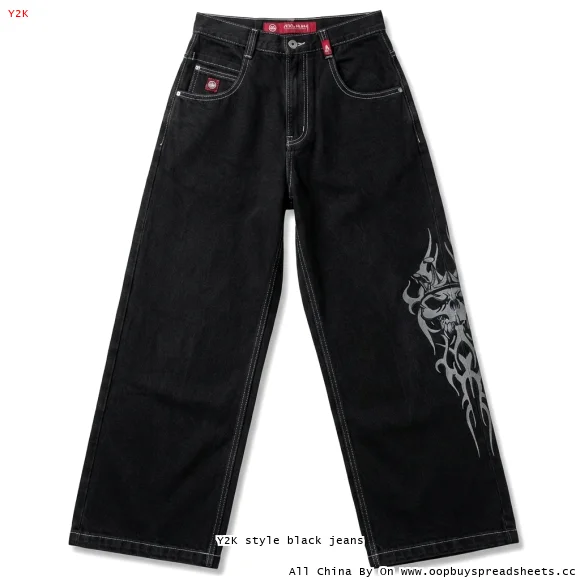 Y2K style black jeans