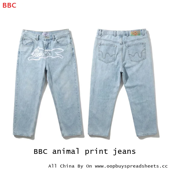 BBC animal print jeans