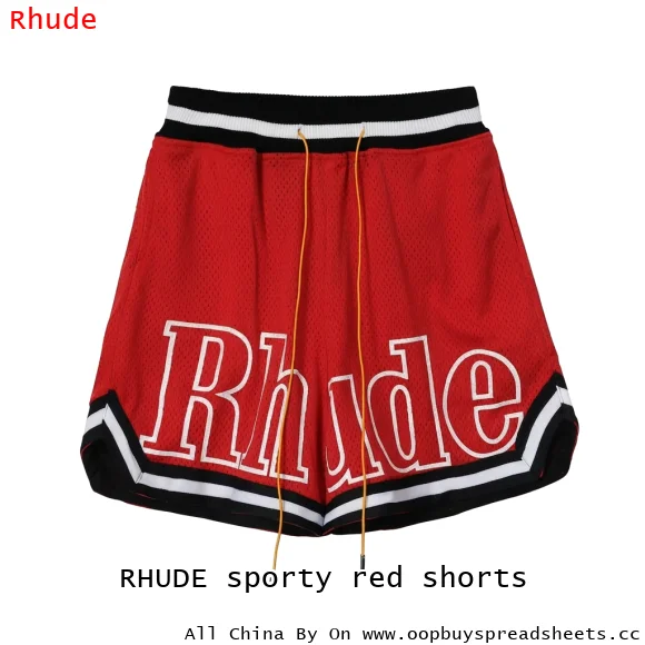 RHUDE sporty red shorts
