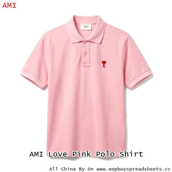 AMI Love Pink Polo Shirt