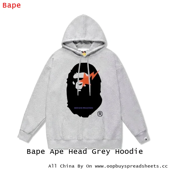 Bape Ape Head Grey Hoodie