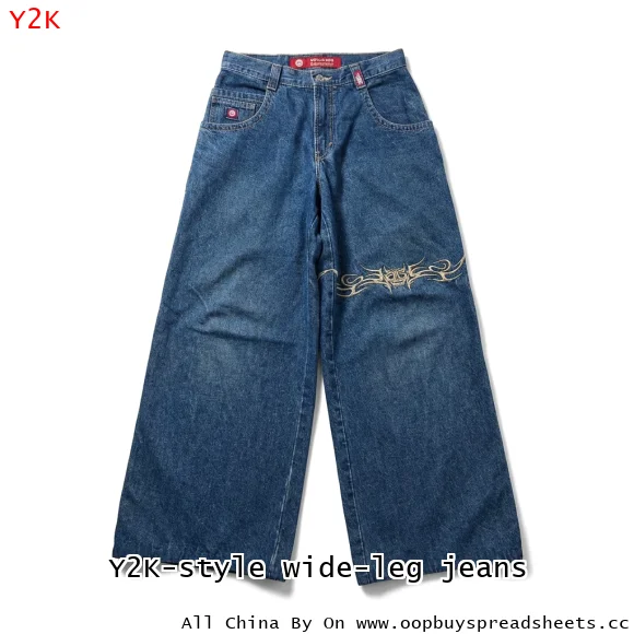 Y2K-style wide-leg jeans