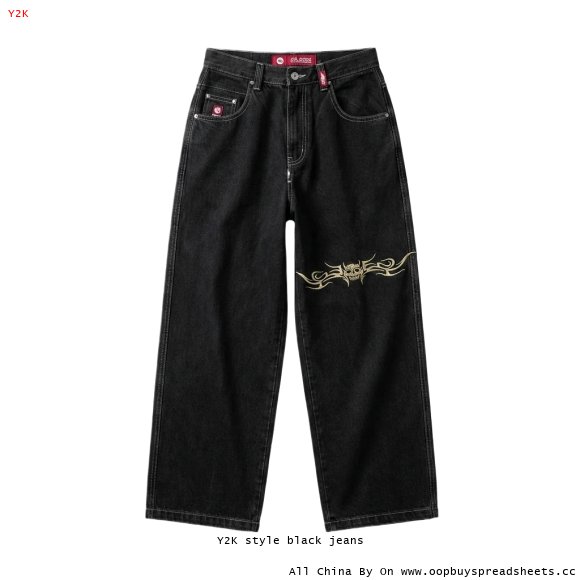 Y2K style black jeans