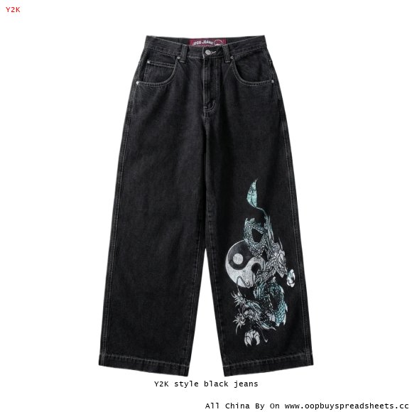 Y2K style black jeans