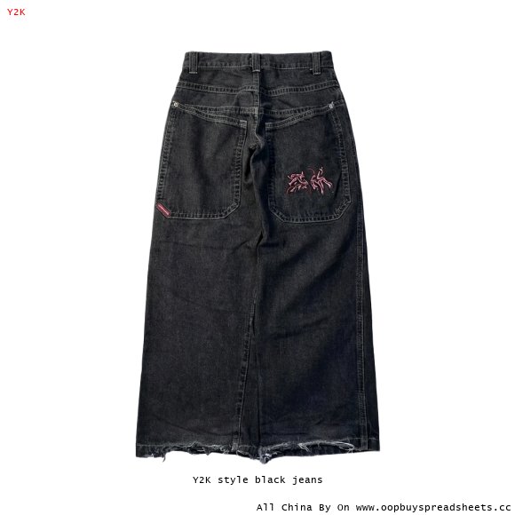 Y2K style black jeans