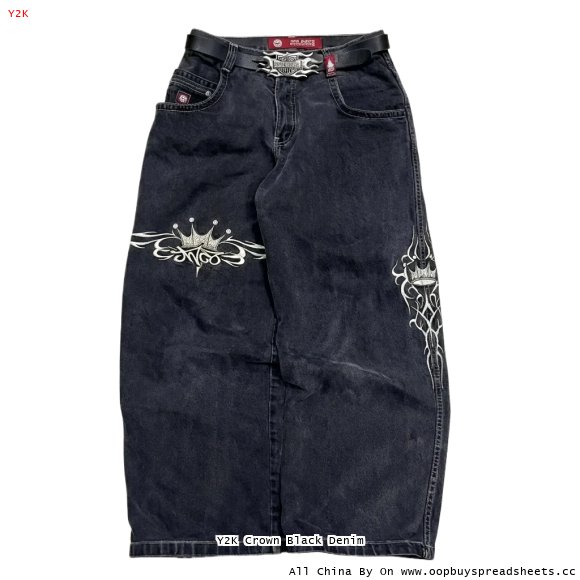 Y2K Crown Black Denim